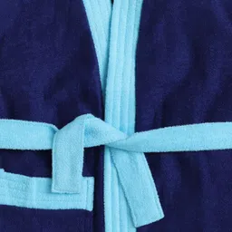 BUMZEE Half Sleeves Bathrobe - Royal Blue & Sky Blue image 4