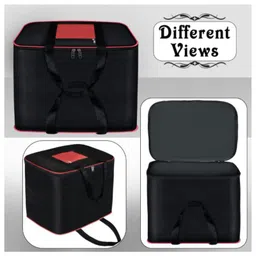 Storite Multi-Purpose Moisture Proof Nylon 131 L Super-Size Large underbed storage bag for Toys/Stationery Paper/Blankets/Clothes - Black/Red (57 x 48 x 48 cm-Rectangular) image 3