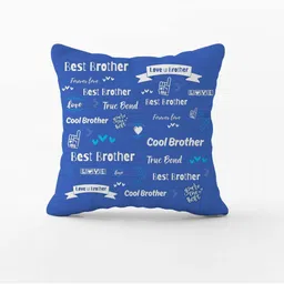 THE QUIRKY HOME White & Blue Best Brother Cool Brother-Printed Square Pre-Filled Cushion image 2