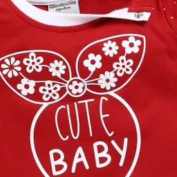 Wonderchild Full Sleeves Cute Baby Text Printed Light Winter Sweatshirt - Red image 5