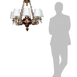 Fos Lighting Gold-Toned Textured 8-Light Chandelier Aluminium Ceiling Lamp image 2