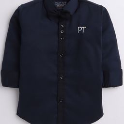 Polka Tots Boys Solid Spread Collar Pure Cotton Casual Shirt-picture-39
