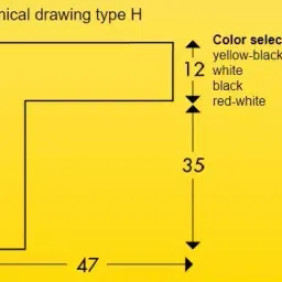 Knuffi Type H Yellow and Black PU Form Corner Protection Guard 1 m image 2