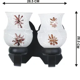 1ST TIME White & Black Printed Wood Traditional Frustum Shaped Wall Lamp image 3