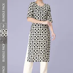 7Threads Pack of 2 Printed Kurtas with Trousers image 1