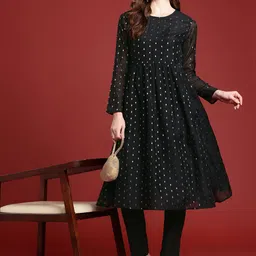 Anouk Women Regular Chanderi Silk Kurta with Trousers image 1