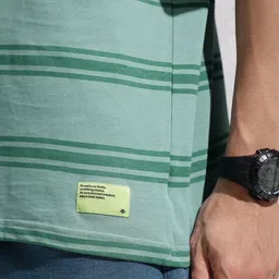 WROGN Pure Cotton Horizontal Striped Oversized T-shirt image 2