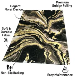 LUXEHOME INTERNATIONAL Black Abstract Traditional Carpet image 2