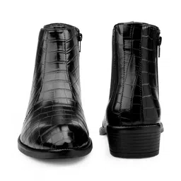 Bxxy Men Textured Hight Increasing Zipper Pointed Toe Chelsea Boots image 3