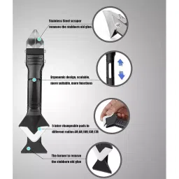 FLOSTRAIN Ergonomic Design Silicone Trowel & Scraper with 6 Inter Changeable Pads image 3