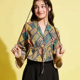 stylobug Stylo Bug Full Sleeves Abstract Printed High Hips Top - Yellow-picture-27