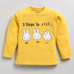 CUTOPIES Full Sleeves Funday Bunny Printed Tee - Lemon Yellow-picture-10