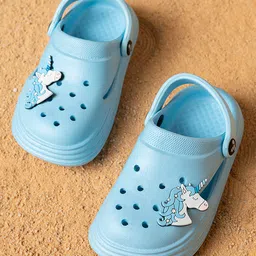 Toothless Unicorn Applique Detailed Perforated Clogs - Sky Blue-picture-21