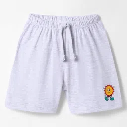 Babyhug Single Jersey Knit Shorts with Sun Print - Grey image 1