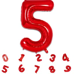 decor mantra Décor Mantra 32 Inch Number Foil Balloon 5 For birthday Decorations Items-Red Color-Pack of 1-picture-24