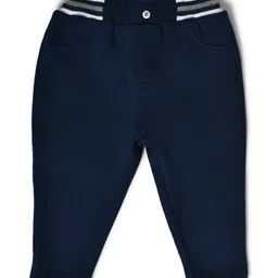 Mi Arcus  Cotton Ankle Length Striped Waist Pants Navy Blue image 3