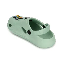 TRUFFLE COLLECTION Perforated Clogs With Butterfly & Rainbow Charms - Green image 3