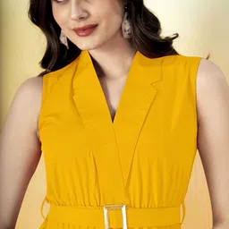 TextileNow Women Crepe Fit & Flare Midi Dress image 4