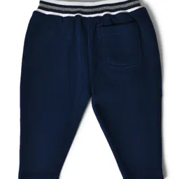 Mi Arcus  Cotton Ankle Length Striped Waist Pants Navy Blue image 4