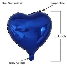 Bubble Trouble 18 Inches Blue Heart Shape Foil Balloon - Pack Of 10 image 3