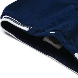 Mi Arcus  Cotton Ankle Length Striped Waist Pants Navy Blue image 5