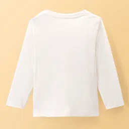 Babyoye 100% Cotton Quilted Full Sleeves T-Shirt & Dungaree Set Animal & Text Print - Blue image 4