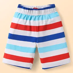 Babyhug Marvel Single Jersey Knit Half Sleeves Shorts Night Suits with Avengers Graphics Pack of 2 - Navy Blue & White image 4