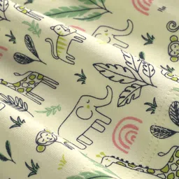 CUCUMBER Interlock Knit Full Sleeves Animal Printed Frock - Light Yellow image 4