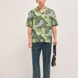 THE BEAR HOUSE Men Relaxed Fit Abstract Printed Cuban Collar Casual Shirt image 2