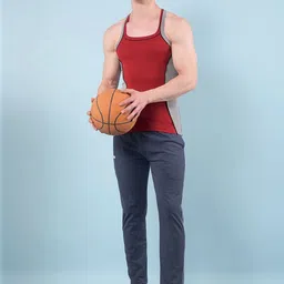 RKG Pack Of 3 Assorted Colourblocked Cotton Square Neck Basic Gym Vests image 3