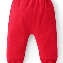 Babyhug Knitted Full Sleeves Sweater Set Deer Design - Blue image 5