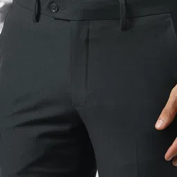 Van Heusen Men Textured Slim Fit Mid-Rise Trousers image 5