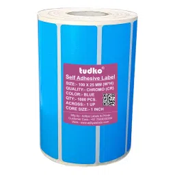 Tudko 100x25 mm 80 GSM 1 UP Self Adhesive Paper Label Blue-picture-48