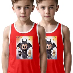 MGRS Boys Pack Of 2 Printed Cotton Basic Vests-image-52
