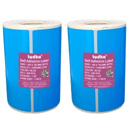 Tudko 100x150 mm 80 GSM 1 UP Self Adhesive Paper Label Blue (Pack of 2 Pcs)-picture-23