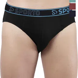 Sporto by Macho Men Pack Of 4 Combed Cotton Low-Rise Briefs Sporto_M1010-B1-M1-N1-Prt1-S-image-92