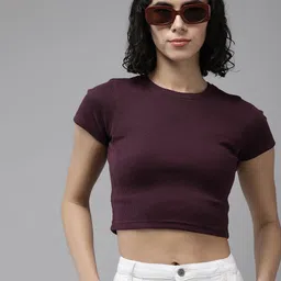 Roadster Cap Sleeves Crop Top image 1