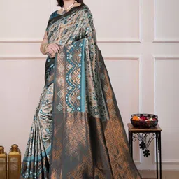 AdoreeStitch Ethnic Motifs Art Silk Handloom Banarasi Saree image 4