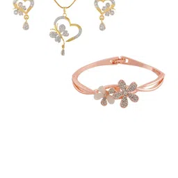 Sitashi Gold-Plated Alloy American Diamond Necklace & Earrings-picture-33