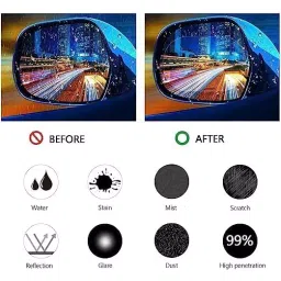 CATRON Rear View Anti Fog Film Sticker for (Pack of 2 Pcs) image 4