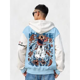 Crazymonk Men Printed Hooded Cotton Sweatshirt image 1
