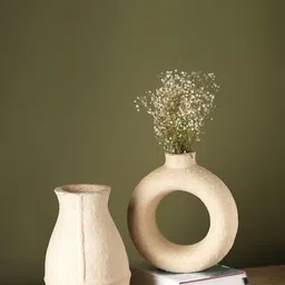 FIG Off White Paper Mache Vases image 3