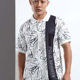 THE BEETEL HOUSE Zebra Printed Polo Collar T-Shirt-image-53
