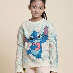 Kidsville Disney Featuring Full Sleeves Stitch Printed Sweatshirt - Off White-image-13