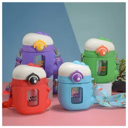 SCHOOLISH food-grade children's water bottle high-value creative cartoon straw cup outdoor portable high-temperature resistant bottle -PACK OF 1 - COLOR MAY VARY-image-29
