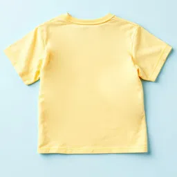 KNITROOT Cotton Summer Theme Half Sleeves That Summer Feeling Text Printed Tee - Yellow image 3