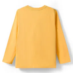 Honeyhap Premium 100% Cotton Knit Full Sleeves Night Suit With Bio Finish & Text Print - Sunset Gold & Navy Peony image 3