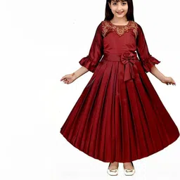 PRENA FASHION Girls Maroon Dresses-image-43