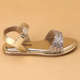 Cute Walk by Babyhug Shimmer Sandals With Velcro Closure - Golden image 4