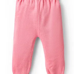 Babyhug Knitted Full Sleeves Sweater Set with Bunny Design - Pink & Light Blue image 5